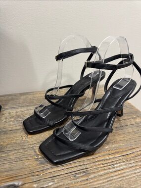 Witchery Strappy Square-Toe Heeled Sandals - size 40 (scuffs)